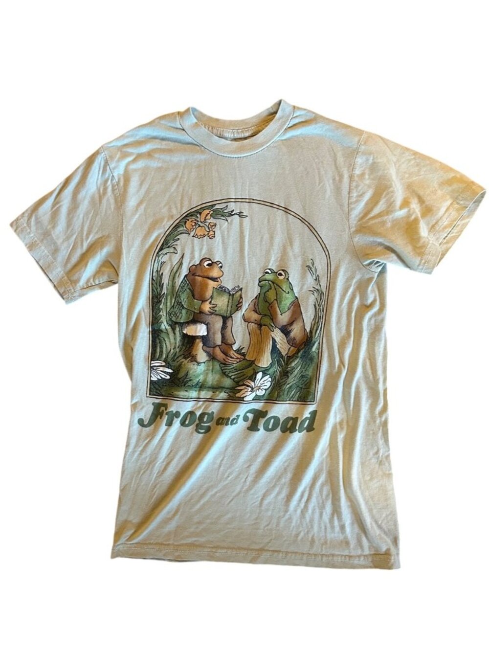 Frog & Toad XS Graphic Tee Frog And Toad Together Book Art 60% Cotton Green